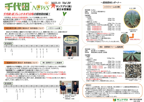 2023.10 Vol 39 東日本営業部 秋冬ネギの肥培管理埼玉、福島で現地取材