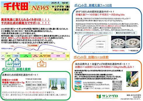 2024.2 Vol 43 東日本営業部 丈夫なイネ作りのための千代田化成の使用ポイント