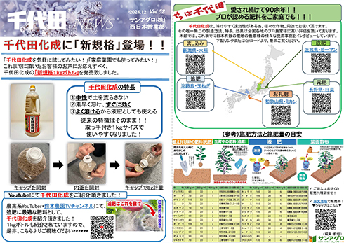 2024.12 Vol.52 西日本営業部 「千代田化成1kgボトル」使いやすい新規格が登場!