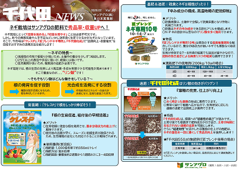 2026.2 Vol.66 東日本営業部 ネギ栽培の秀品率・収量UPへオススメの肥料活用法